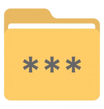  Klasör kilidi yazılım vektör simgesi