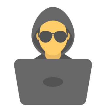  Bilgisayar Hacker vektör simgesi