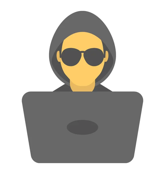 Hacker informático Vector Icono — Vector de stock