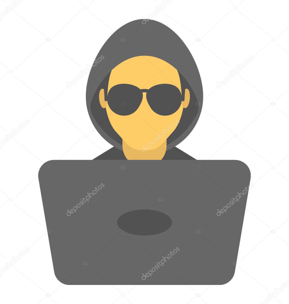  Computer Hacker Vector Icon