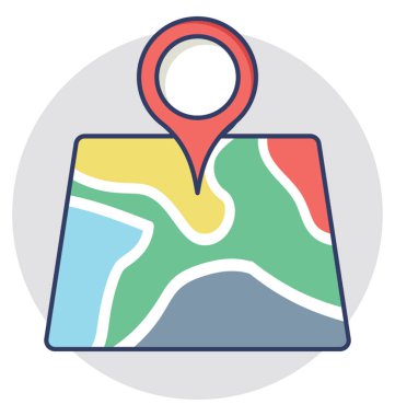  Harita navigasyon vektör simgesi