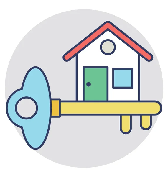 Schlüsselvektorsymbol Haus — Stockvektor
