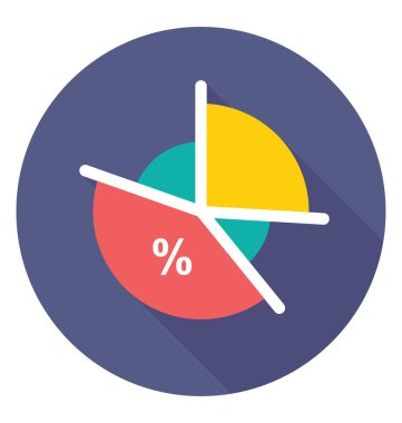  Yüzde grafik vektör simgesi