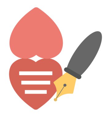  Aşk mektubu vektör simge yazma