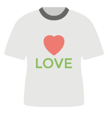  Sevgililer gömlek vektör simgesi