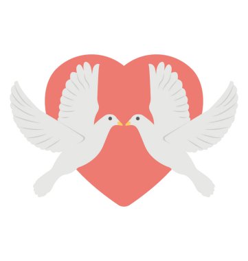  Sevgi dolu kuş vektör simgesi