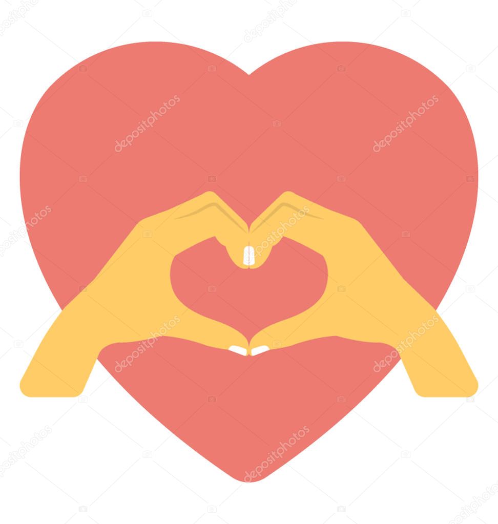  Heart Made by Hands Vector Icon