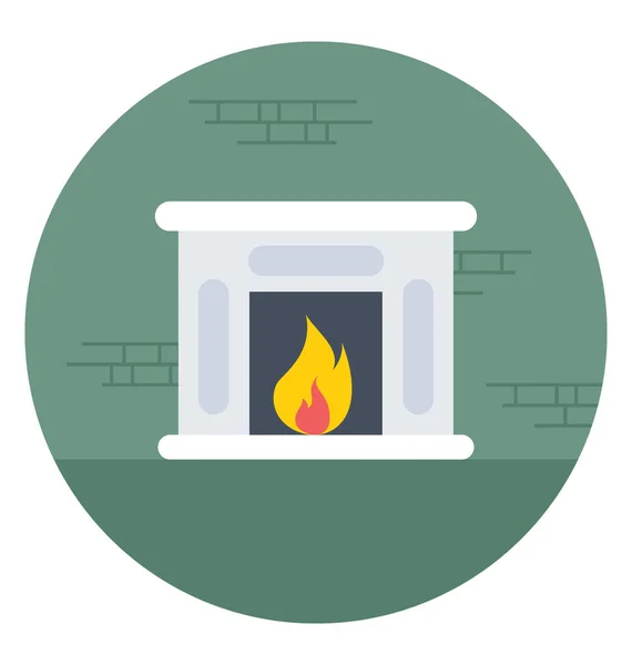 Fireplace Vector Icon — Stock Vector