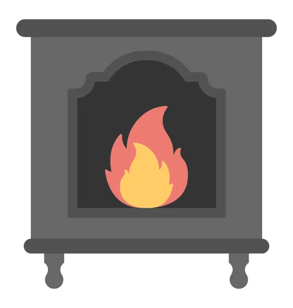 Fireplace Vector Icon — Stock Vector