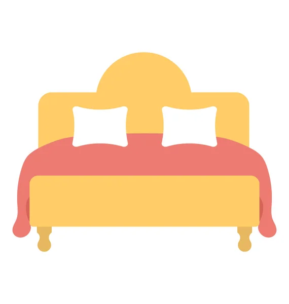 Υπέρδιπλο κρεβάτι εικονίδιο του φορέα — Διανυσματικό Αρχείο