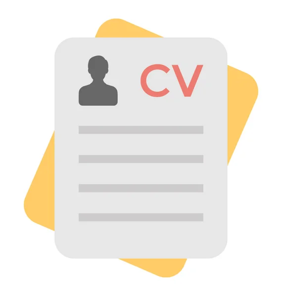 Curriculum Vitae Vector Icon — Stock Vector