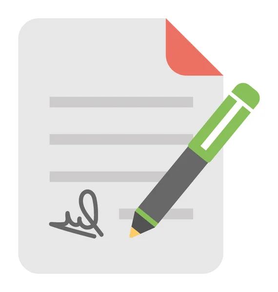 Contract Vector Icon — Stock Vector