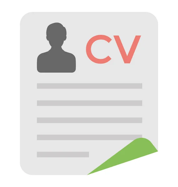 Curriculum Vitae Vector Icon — Stock Vector