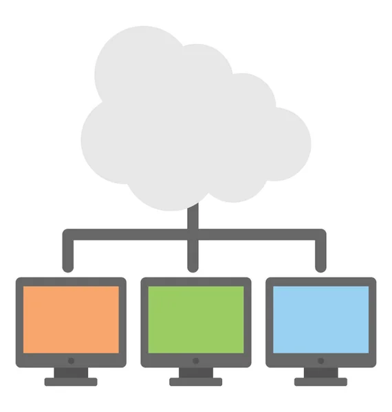 Vector el icono de red de computación en la nube — Vector de stock