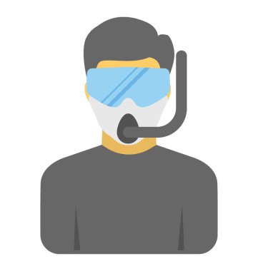  Şnorkel adam vektör simgesi