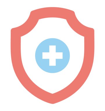  Tıbbi kalkan vektör simgesi