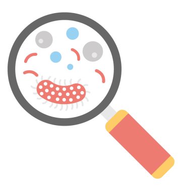  Büyüteç camı vektör simgesinin altındaki mikroplar