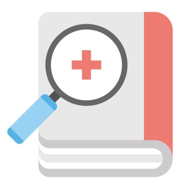  Tıbbi araştırma kitap vektör simgesi