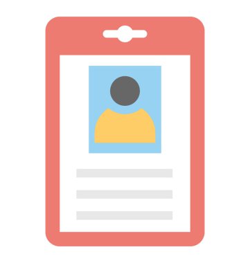  Kimlik kartı vektör simgesi