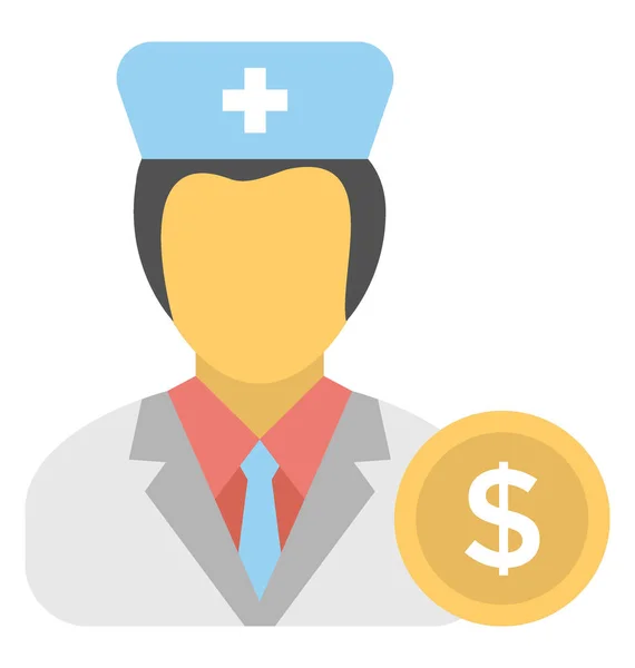 Ícone do Vetor Salarial de Enfermagem — Vetor de Stock