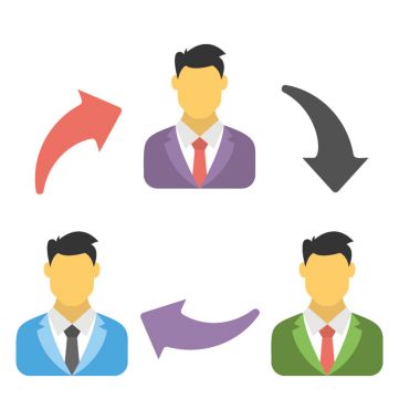  Çalışan ciro vektör simgesi