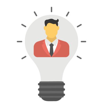  Adamın içinde ampul vektör simgesi