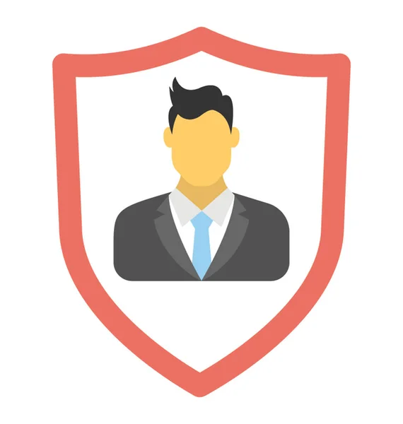 Businessman Shield Vector Icon — Stock Vector