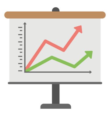  Çizgi grafik vektör simgesi