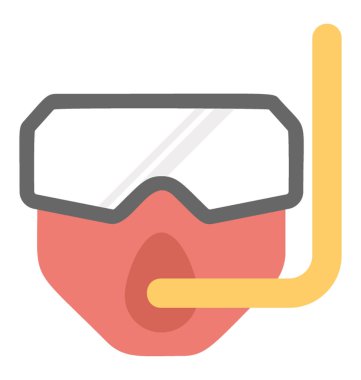  Tüplü dalış şnorkel vektör simgesi