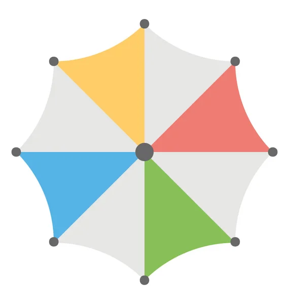 Το Top View ομπρέλα εικονίδιο του φορέα — Διανυσματικό Αρχείο