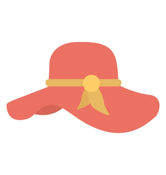 Ícone de vetor de chapéu de verão flexível — Vetor de Stock