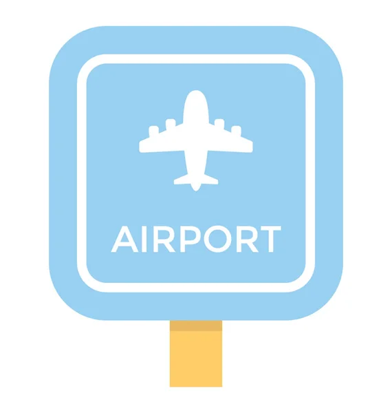 Letrero de aeropuerto Vector Icono — Archivo Imágenes Vectoriales