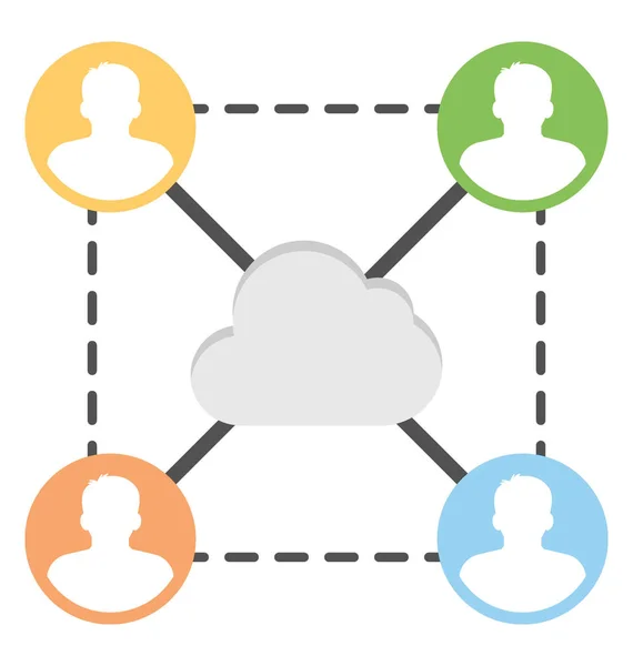 Comunidad Cloud Vector Icono — Vector de stock