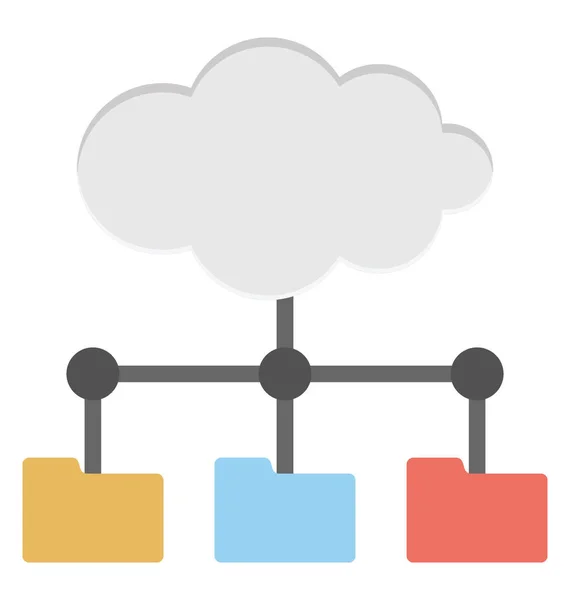 Icono de Vector de red de datos de nube — Vector de stock
