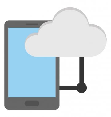  Mobil bulut bilgi işlem vektör simgesi