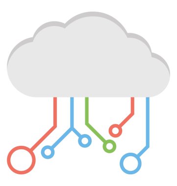  Dağıtılmış bulut veritabanı vektör simgesi