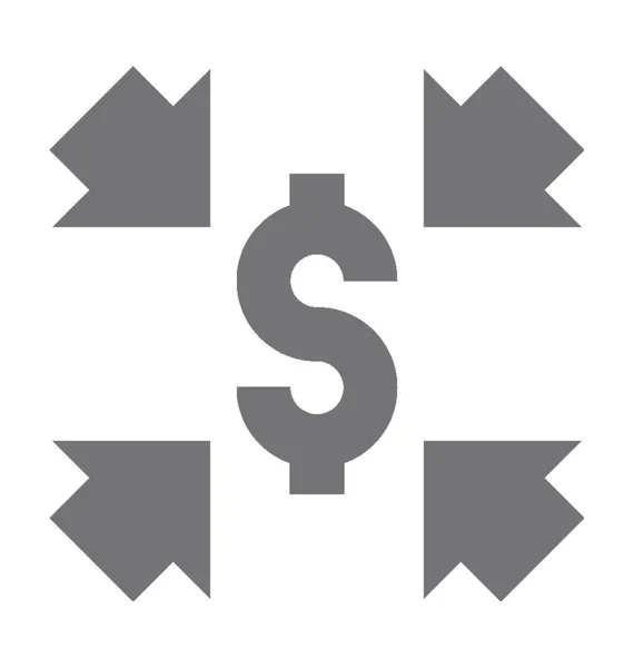 Valoración del Dólar Vector Icono — Vector de stock