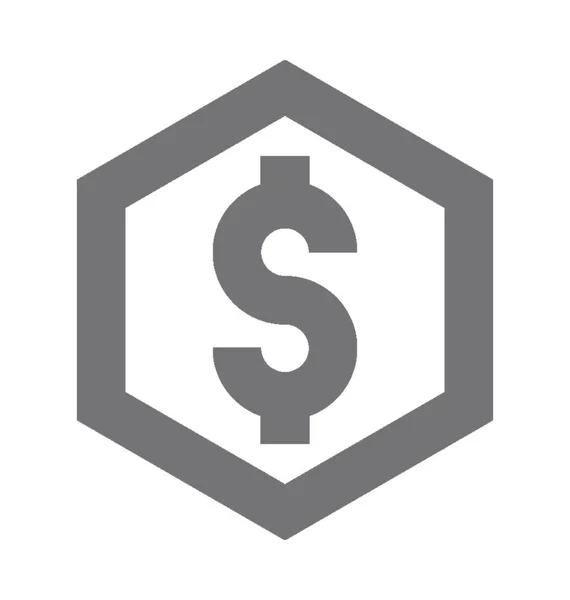Dólar icono vector — Vector de stock