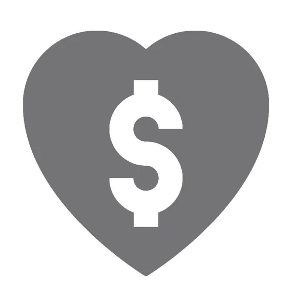 Dollar hart Vector Icon — Stockvector