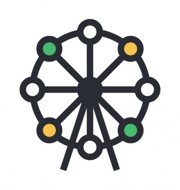  Dönme dolap renkli vektör simgesi