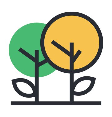  Ağaçlar renkli vektör simgesi