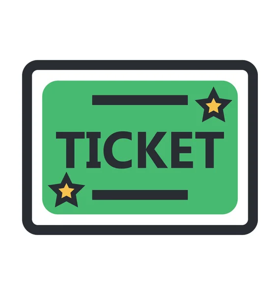 Ticket icono vector de color — Vector de stock