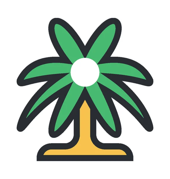 Palmera icono vector de color — Vector de stock