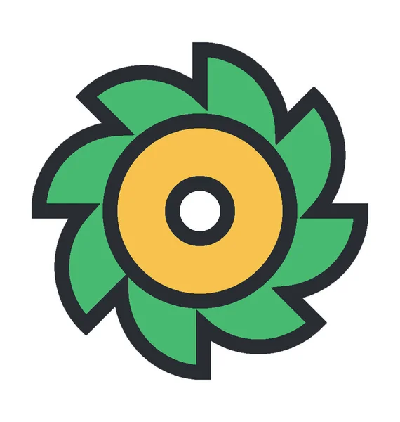 Forma de remolino flor coloreada Vector icono — Vector de stock