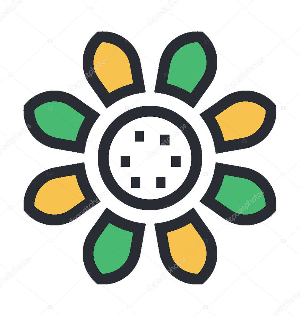 Ho ya Flower Colored Vector Icon