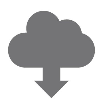  bulut indirme vektörü simgesi