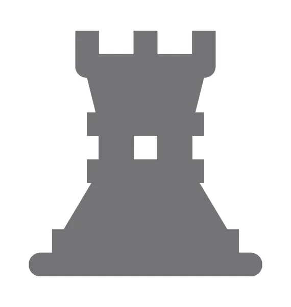 Torre de Ajedrez Vector Icono — Archivo Imágenes Vectoriales