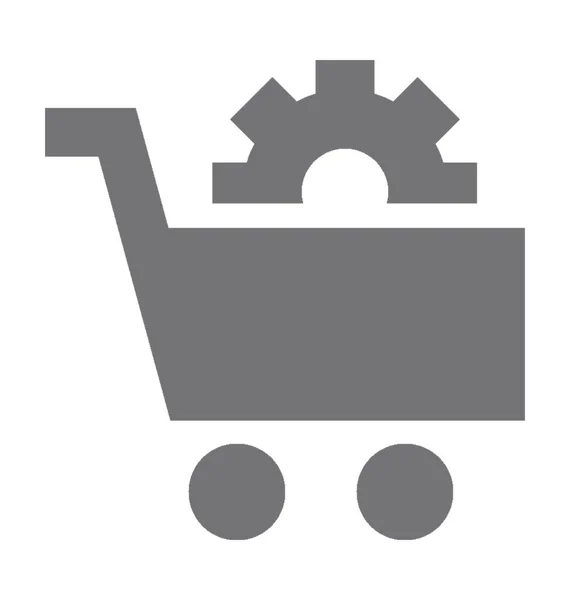 Configuración del carrito de compras Vector Icono — Vector de stock