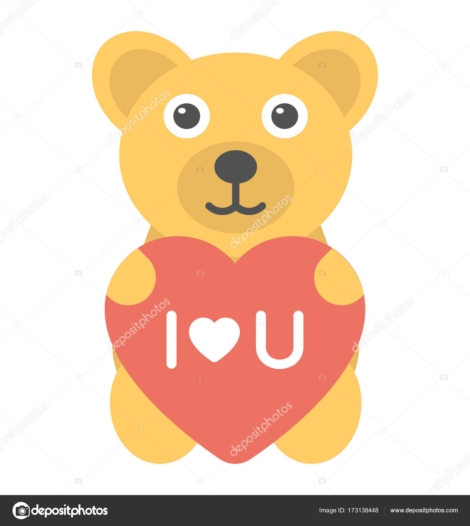 I Love You Teddy Bear Stock Illustration by ©creativestall 173138448