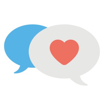  Kalp üzerinde konuşma balonu 